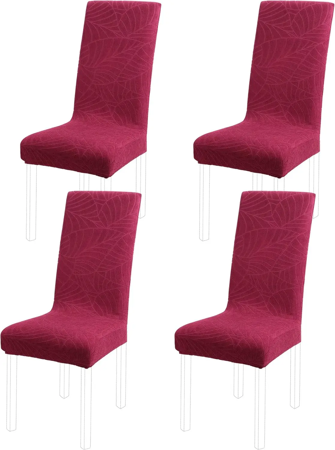 

Chair Covers For Dining Room Set Of 4, Stretch Spandex Fabric Chair Cover, Removable Washable Parsons Chair Slipcover Seat