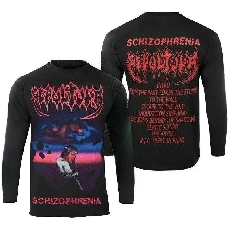 New retro metal rock band SEPULTRA 3D printed short sleeved T-shirt unisex shirt street American Y2K men's and women's top