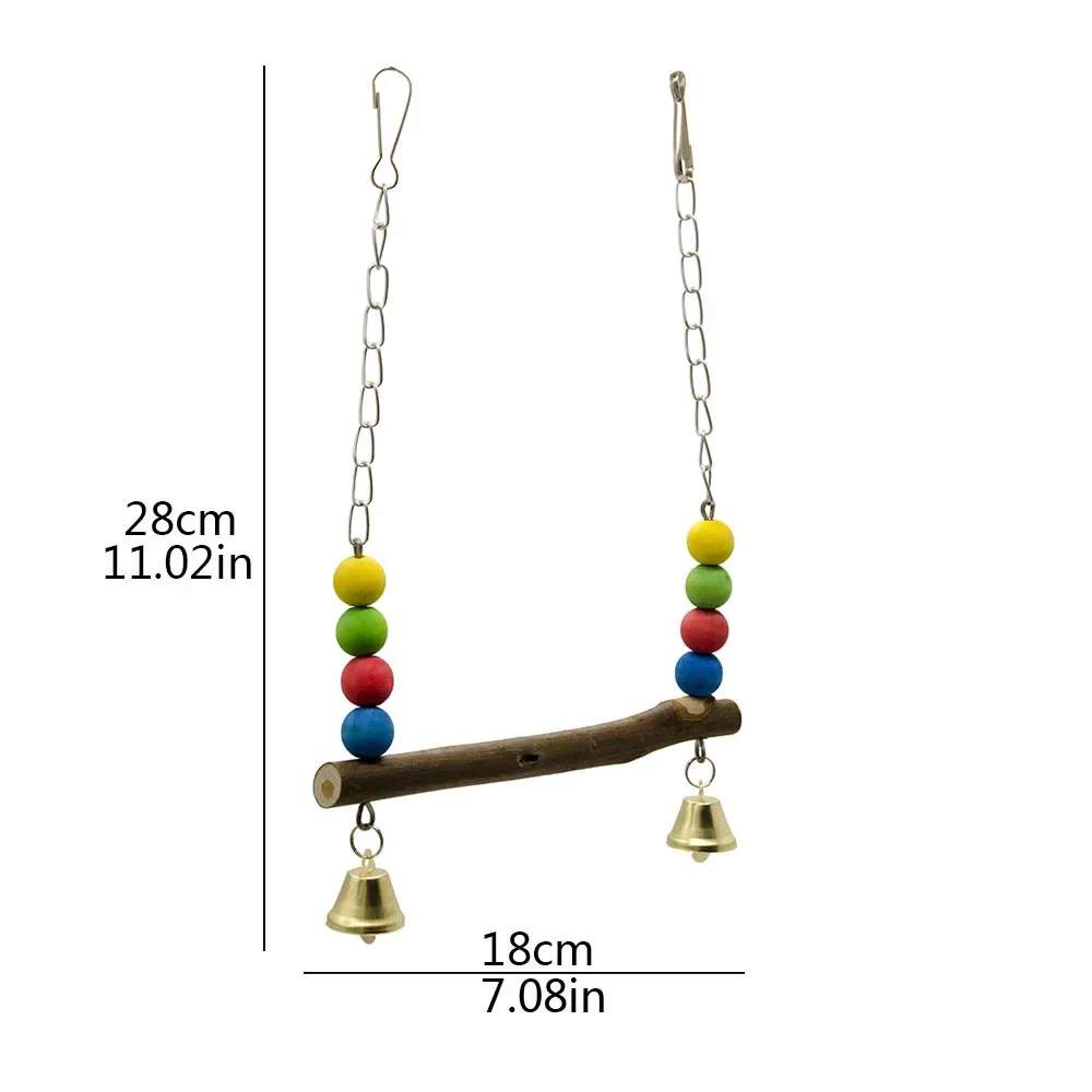 Station de balançoire pour perroquet de petite et moyenne taille, bûche de bar, perle en bois colorée, fournitures pour animaux de compagnie, 1PC