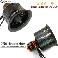 QX-MOTOR 50mm EDF 12Blades Ducted Fan QF2611 3300KV 4000KV 4600KV 5000KV CW/CCW Brushless Motor for RC FPV Drone Multirotor Part