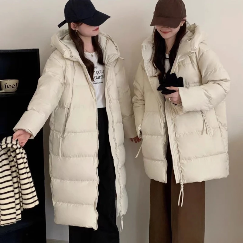 Chaqueta gruesa y cálida con capucha a prueba de viento para mujer, abrigos acolchados para la nieve, ropa de pan informal dulce y elegante para mujer, invierno cálido y sencillo