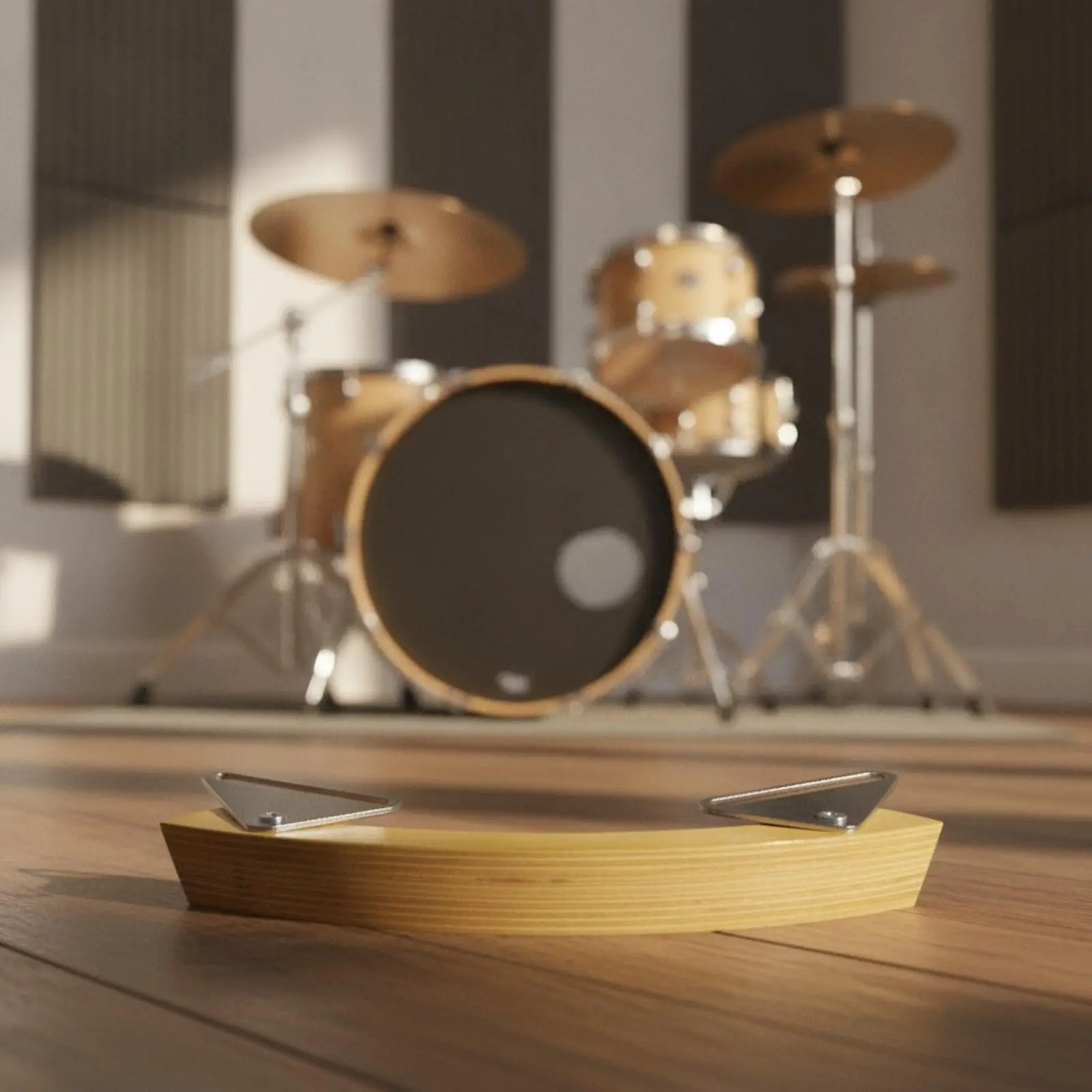 Curved Wood Block with Brackets Solid Hardwood Mountable Wood Block Long-Lasting