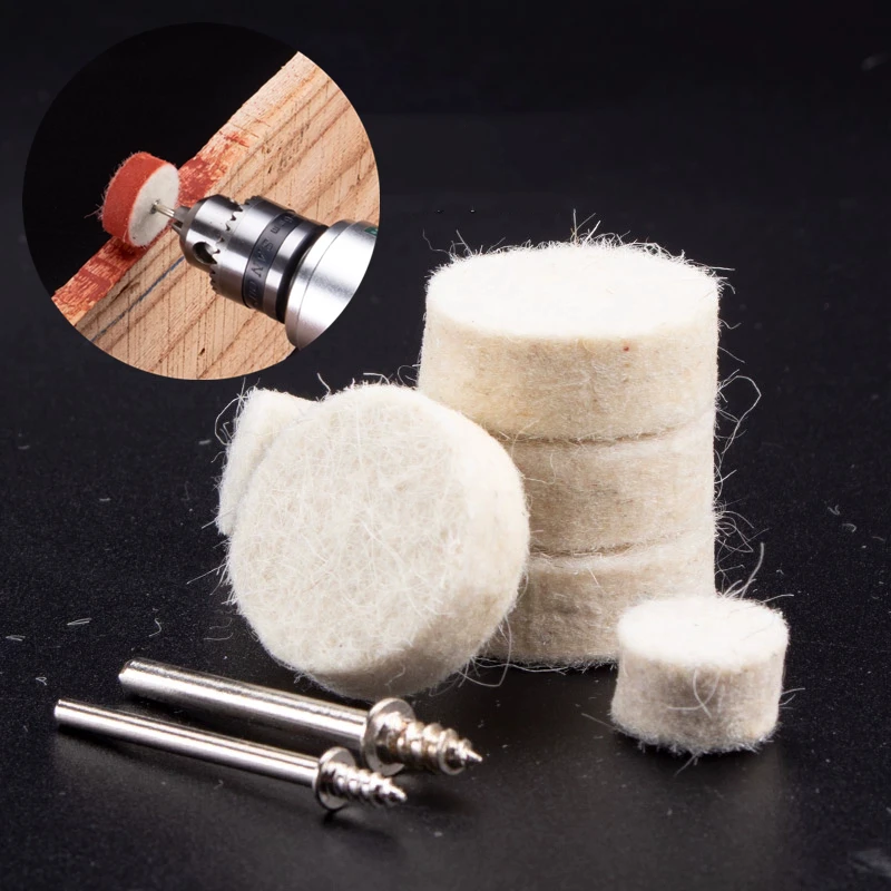 

3.2mm Shank Wool Felt Abrasive Buffing Wheel Grinding Sanding Head Polishing Brush For Dremel Drill Rotary Tool