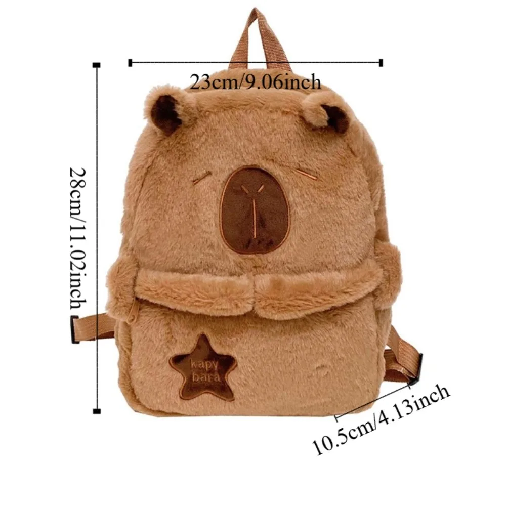 Japanese Kawaii Capybara Backpack Large Capacity Casual Cartoon School Bag Animal Zipper Shoulder Bag Girls