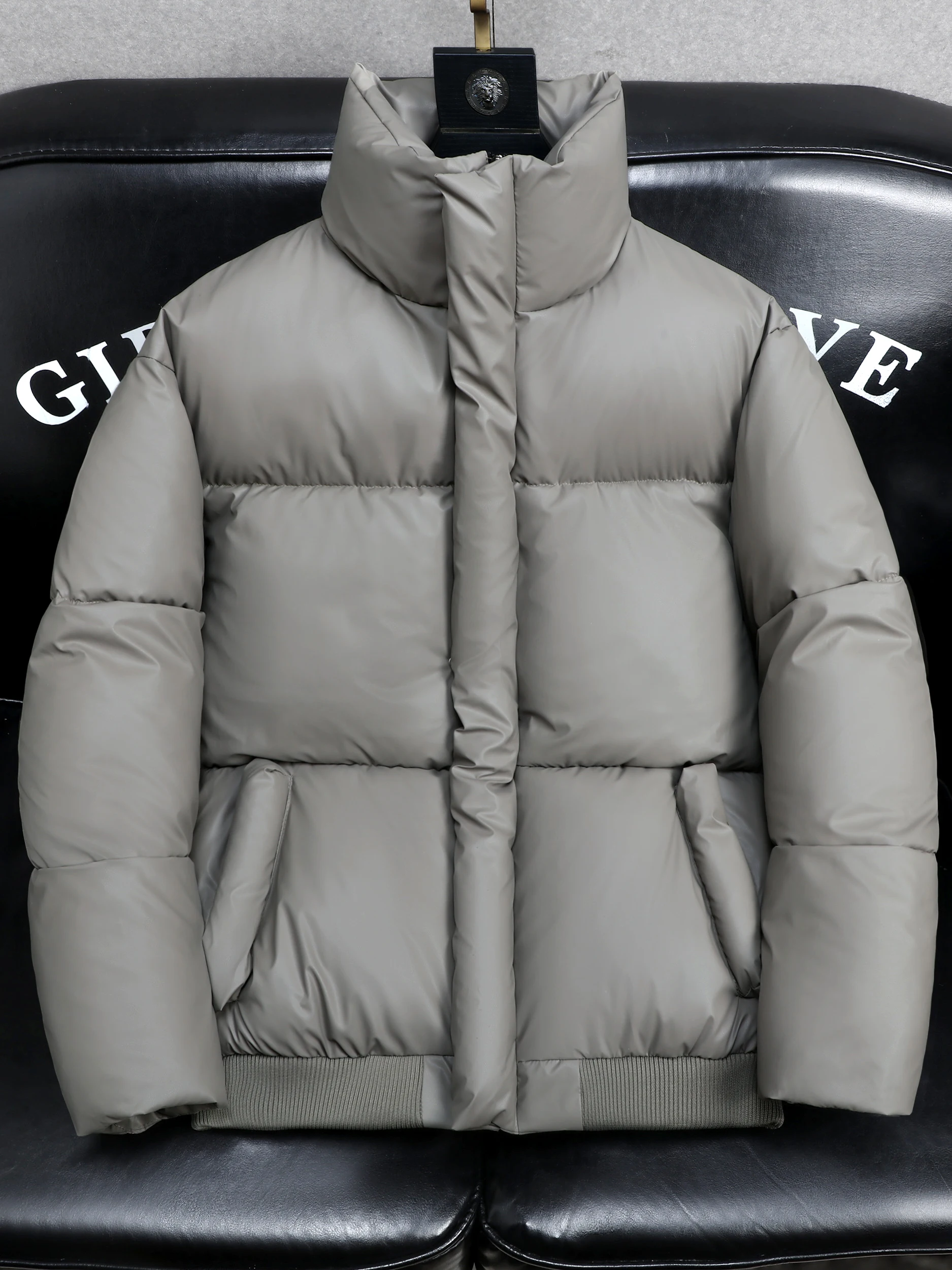 2025 Winter Men's Thickened down Cotton Jacket PU Leather Cold Resistance Warm Fashionable City Style Long Sleeve Regular Fit