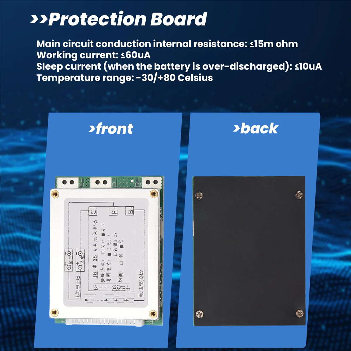 Carte de protection PCB avec onduleur d'énergie UPS, 16S, 60V, 35A, batterie Eddie Ion Lithium 18650, BMS