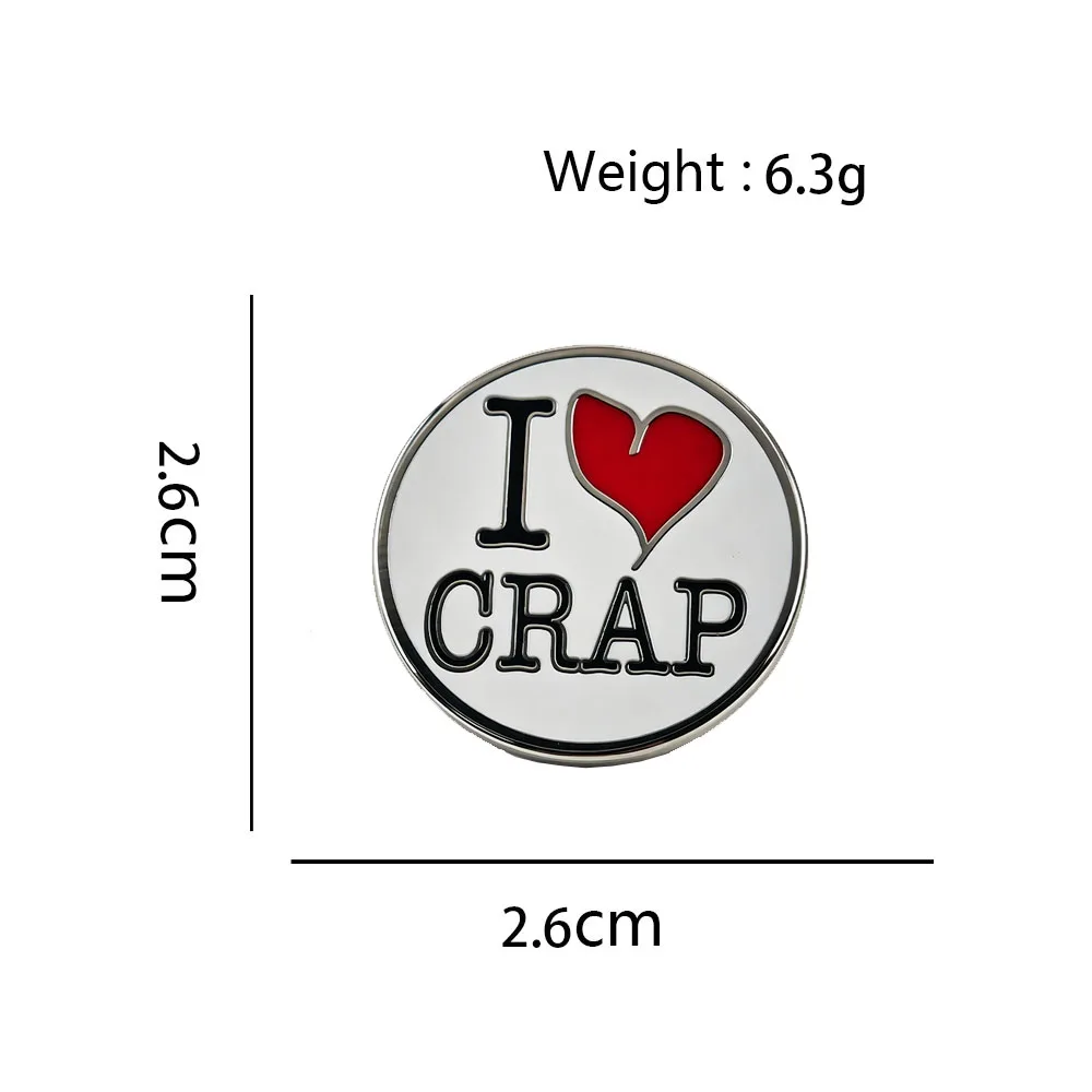 Runde „I Love Crap“ Lustiger Slogan Emaille-Pin Rotes Herz Meme Brosche Rucksack Kleidung Anstecknadel Neuartiger Schmuck Geschenk – Detail 3