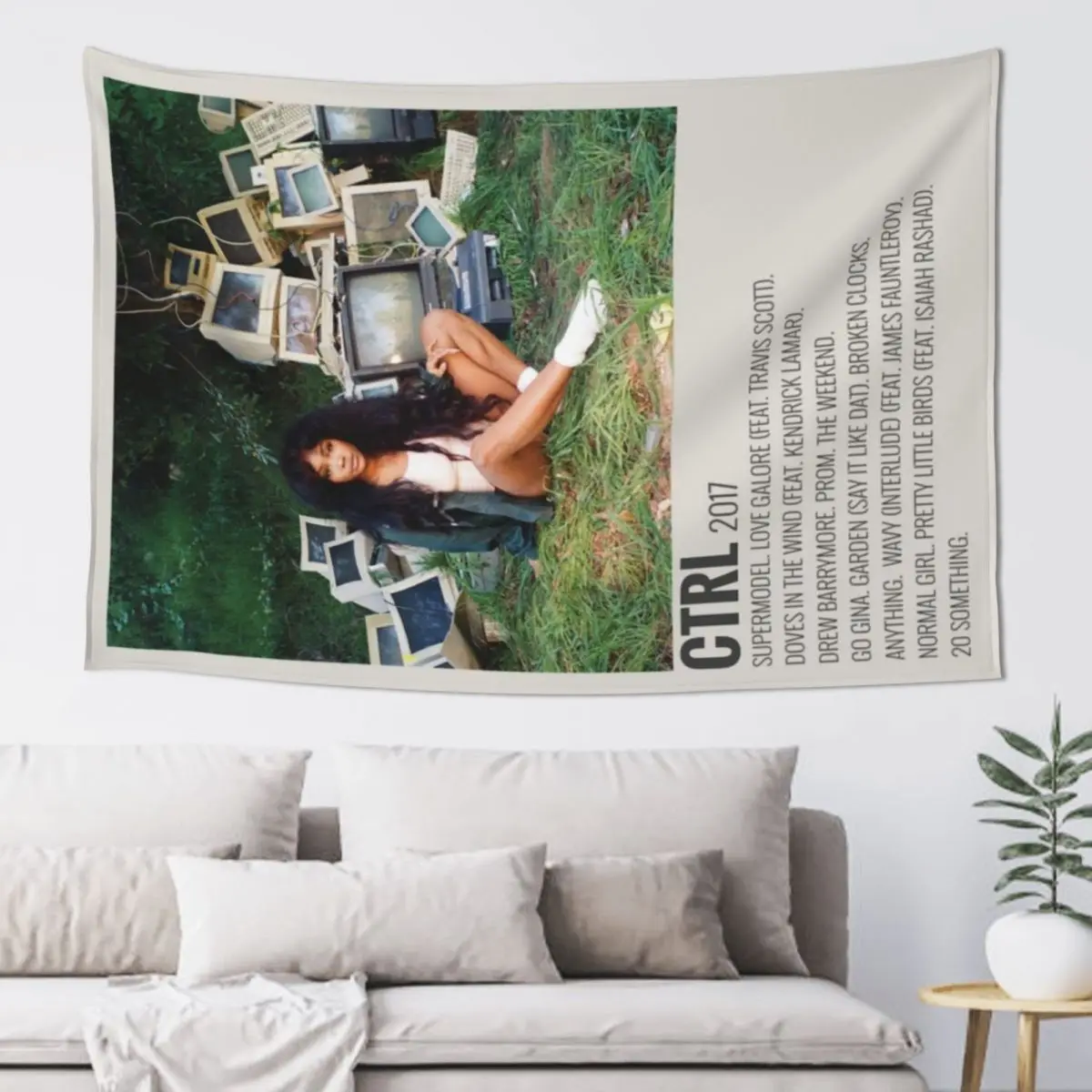 

sza ctrl album Tapestry Wall Decor Hanging Wall Hanging Decor Kawaii Room Decor Tapestry