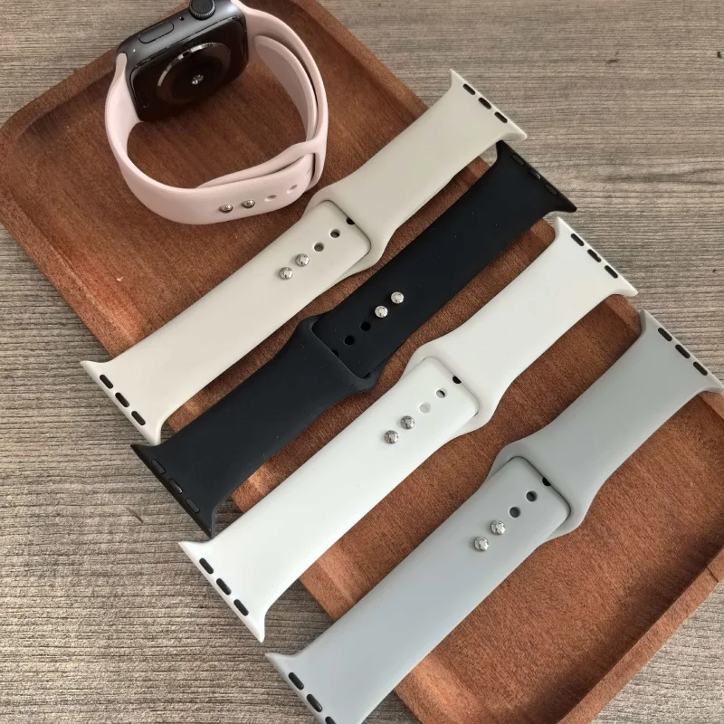 Silicone Sport Band Double Pin Strap For iWatch Series 9/8/7/6/5/4/SE Ultra 49/45/44/42/41/40/38mm Sweatproof Wrist