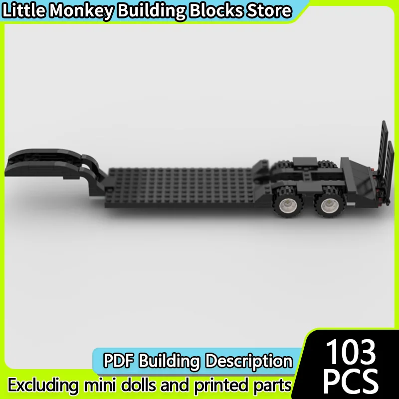 

City Car Model MOC Building Bricks Heavy-Duty Low Flatbed Trailer Modular Technology Children Holiday Gifts Assemble Toys Suit
