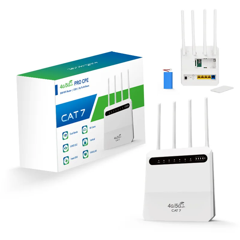 

Qitai New Customize 4G LTE Advanced Indoor CPE 4G WiFi Modem with SIM Card Slot Battery Powered CAT7 4G Router