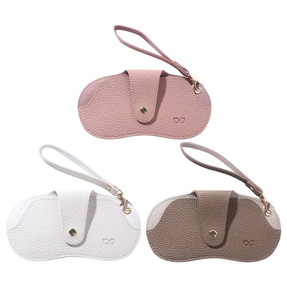 Sunglasses Pouch Pu Leather Glasses Bag Portable With Lanyard Pendant Glasses Storage Bag Eyewear Protector Case Korean Style