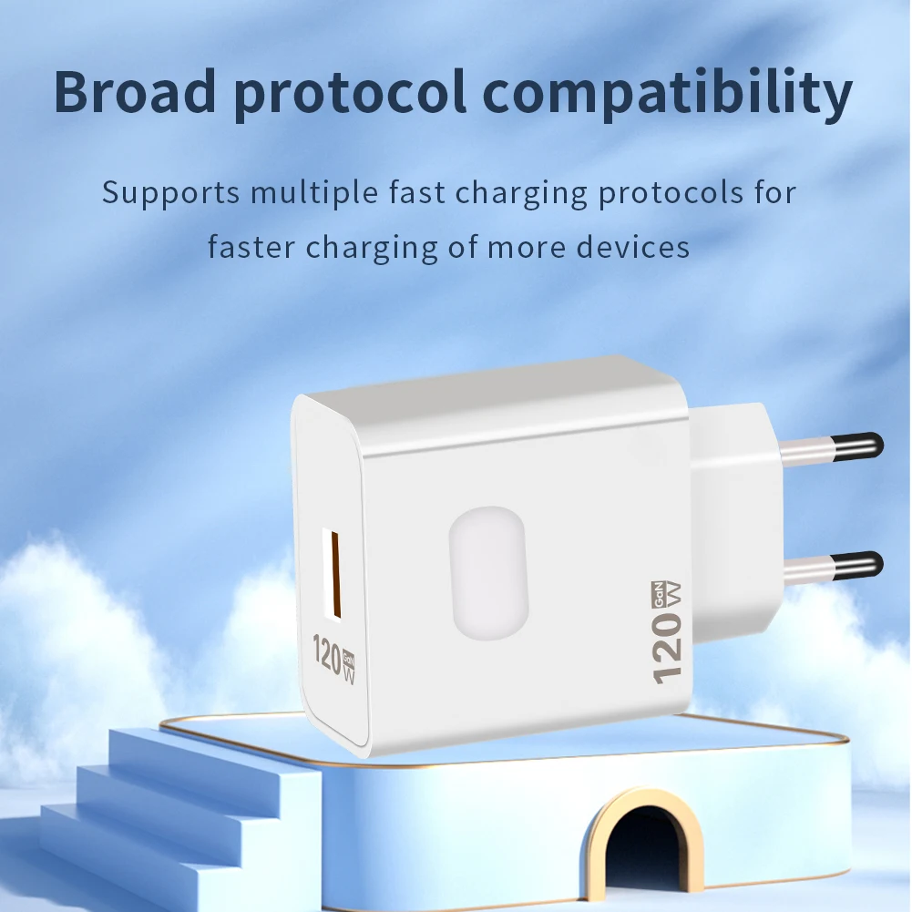 Ładowarka USB GaN 120 W Quick Charge 3.0 typu C Kabel do szybkiego ładowania telefonu komórkowego Adapter do iPhone Huawei Samsung Xiaomi — zdjęcie 7