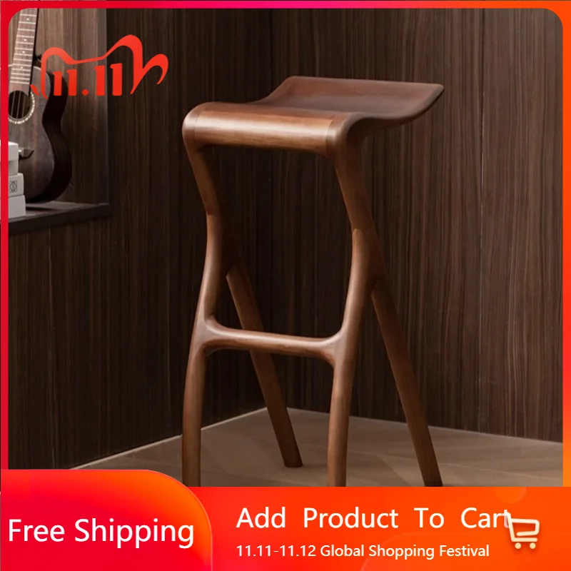 

Винтажный обеденный стул из цельного дерева, садовый удобный дизайнерский модный барный стул для ожидания, одиночные украшения интерьера Meubles De Salon