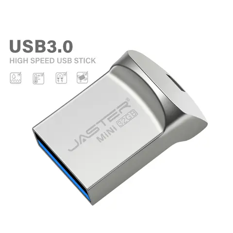 Super Mini clé USB 3.0, clé USB créative, clé USB argentée U, clé USB gratuite, clé USB noire, cadeau d'affaires, 64 Go, 32 Go