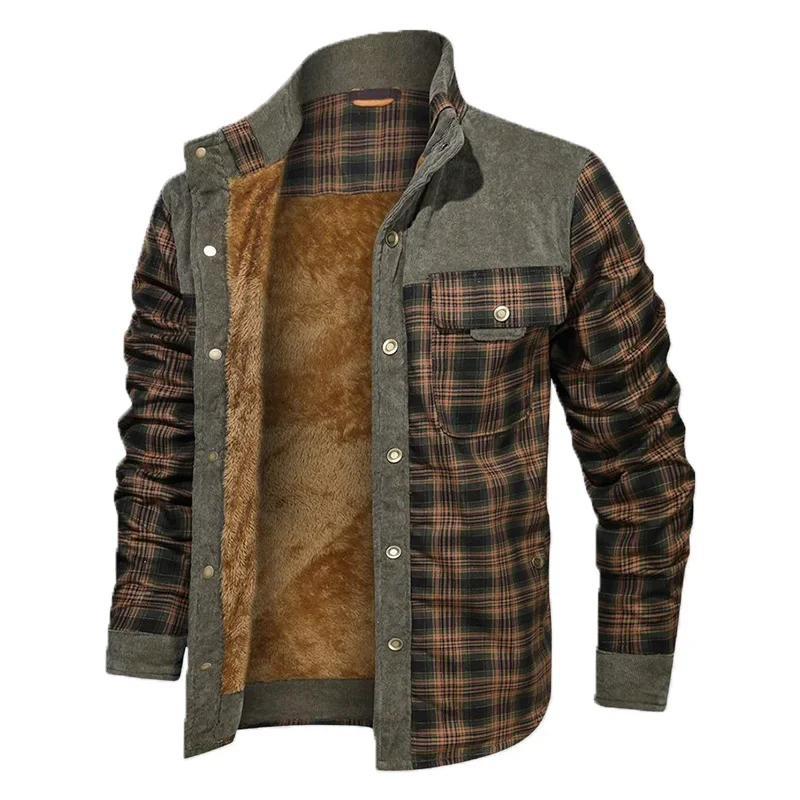 Men\'s Tactical Camo Warmer Arm airsoft Jacket Men Plaid Flannel Shirts Army Coat Jacket Men Slim Fit Clothing