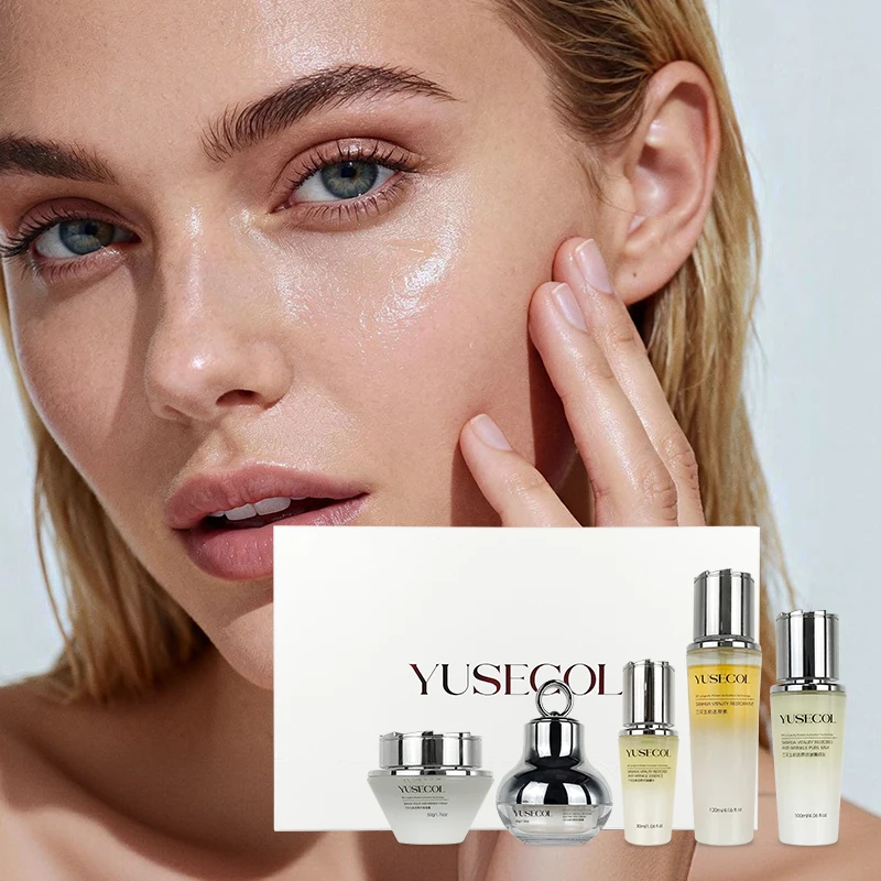 Flower Extract Day and Night Skin Care Set With Lilies Flower Extract Face Eye Cream Serum Body Lotion Toner