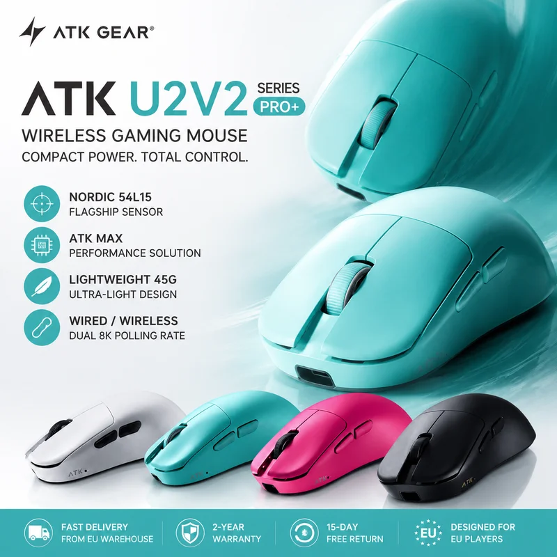 Esports Gaming Mouse Wireless - Atk U2v2 Master Edition Lightweight Wireless