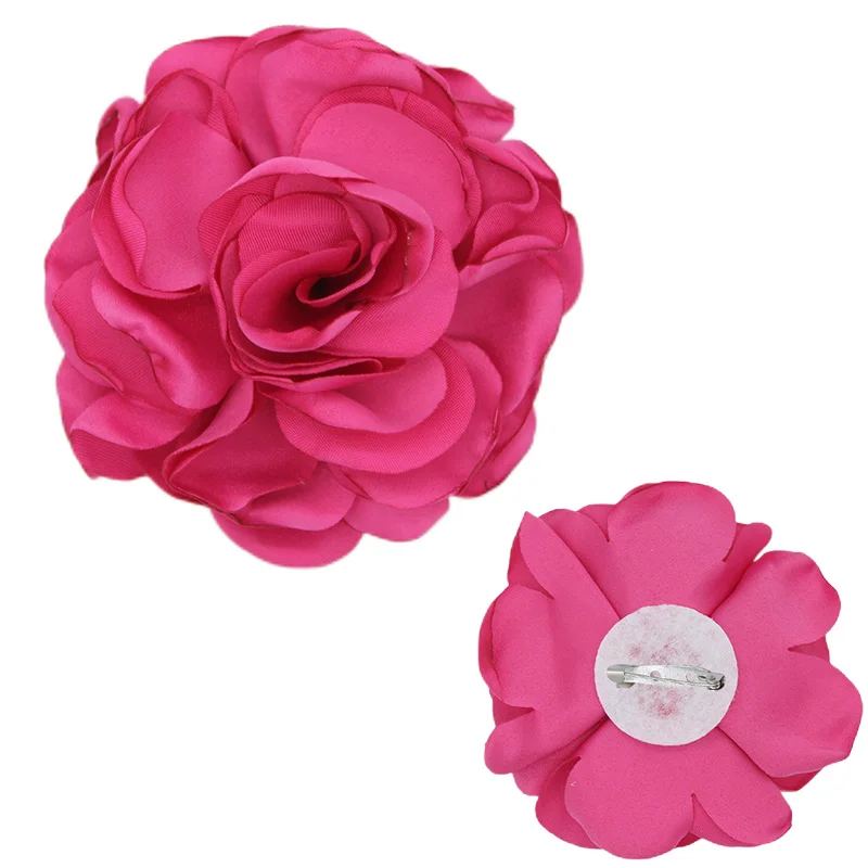 8cm Korean Fabric Rose Flower Brooches for Women Elegant Corsage Scarf Buckle Shirt Collar Pins Fashion Jewelry Wedding Brooch