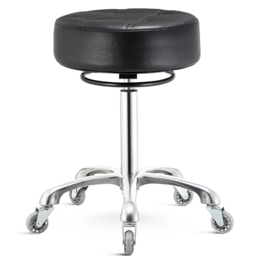 

Rolling Stool with Wheels 400lbs Weight Capacity, Heavy Duty Lash Chair Adjustable for Tatoo Lab Massage Salon Spa Drafting Nai