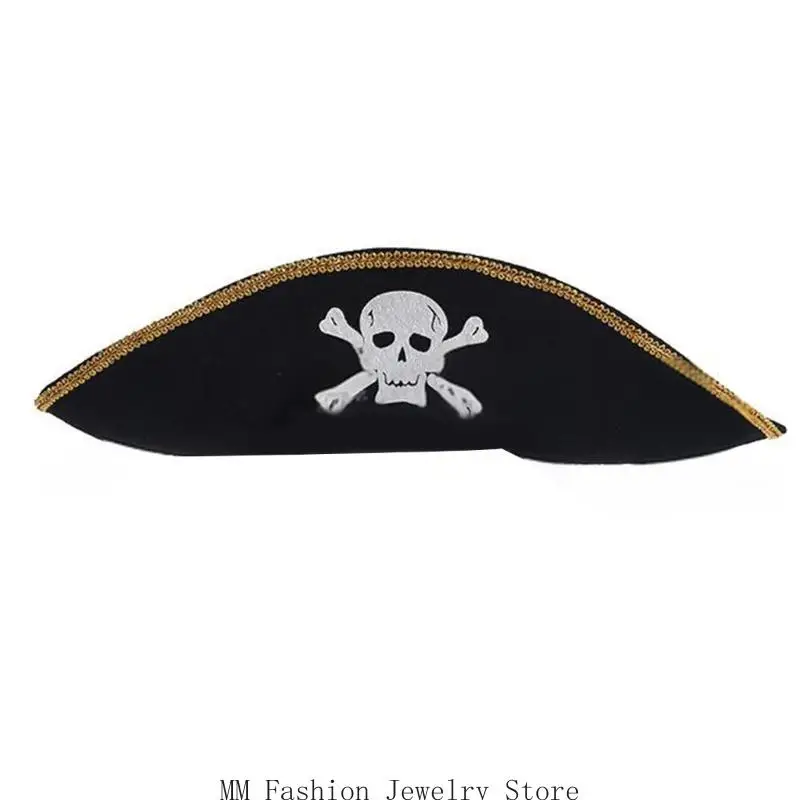 

D0UB сценическая пиратская шляпа для косплея, вечерние треуголки, шляпа для костюмированной вечеринки на Хэллоуин, шляпа