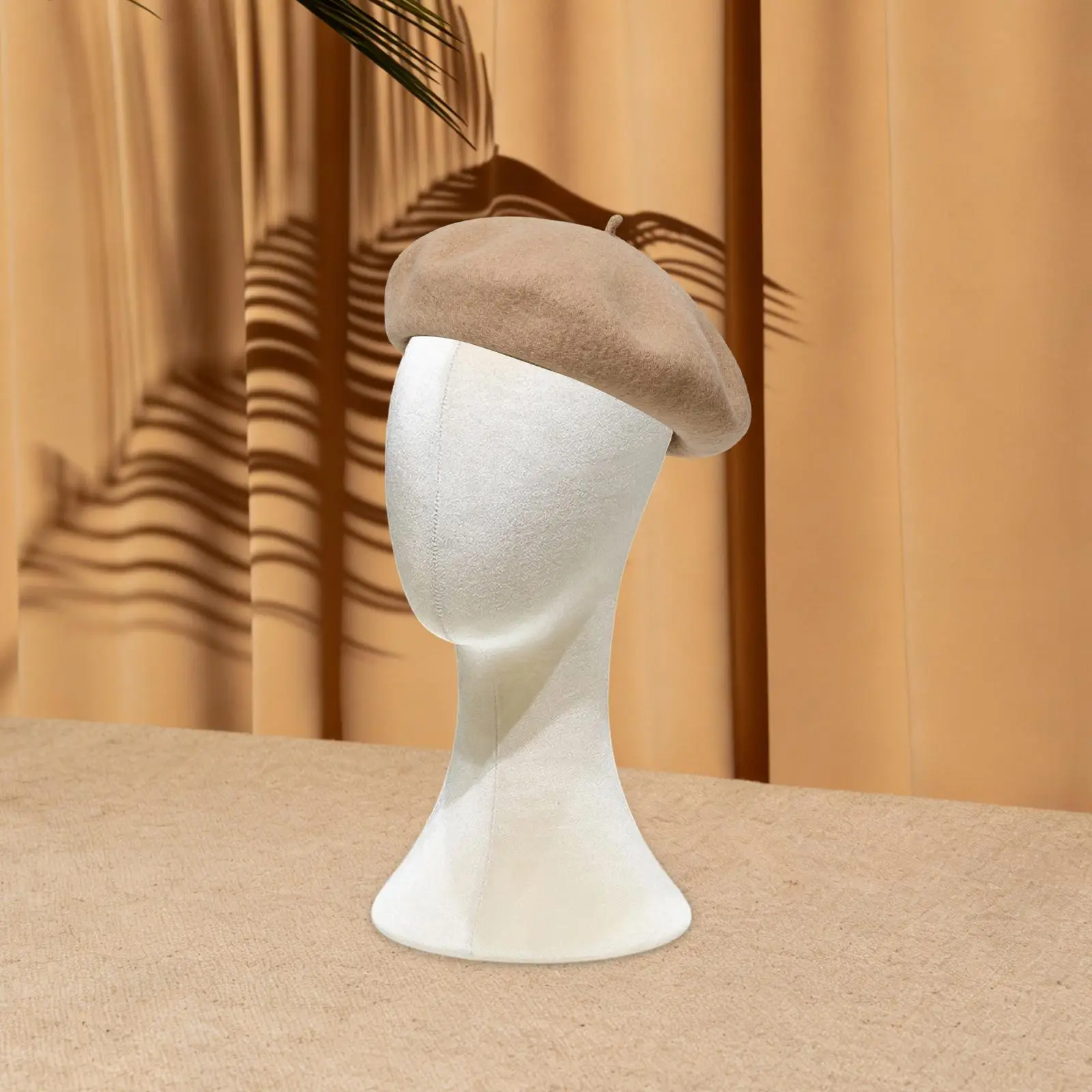 Portable Mannequin Head Beauty Accessories Wig Display Stand Prop Fleece Foam Holder for Hairdresser Barbershop Home