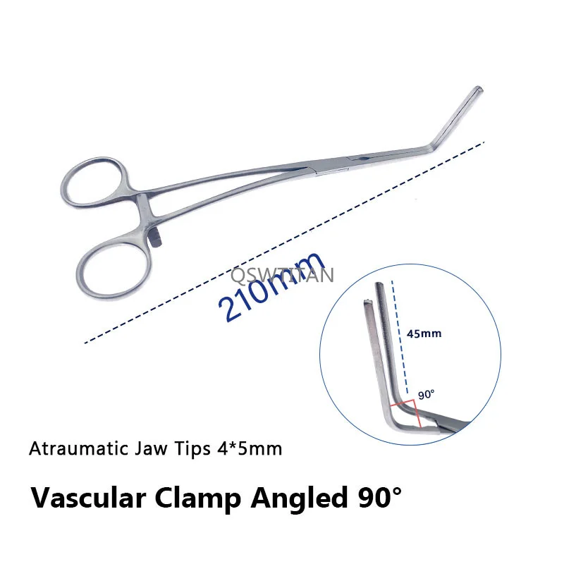 1pcs Atraumatic Jaw Aortic Exclusion Clamp Forceps  Vascular Clamps Cardiovascular surgical instruments