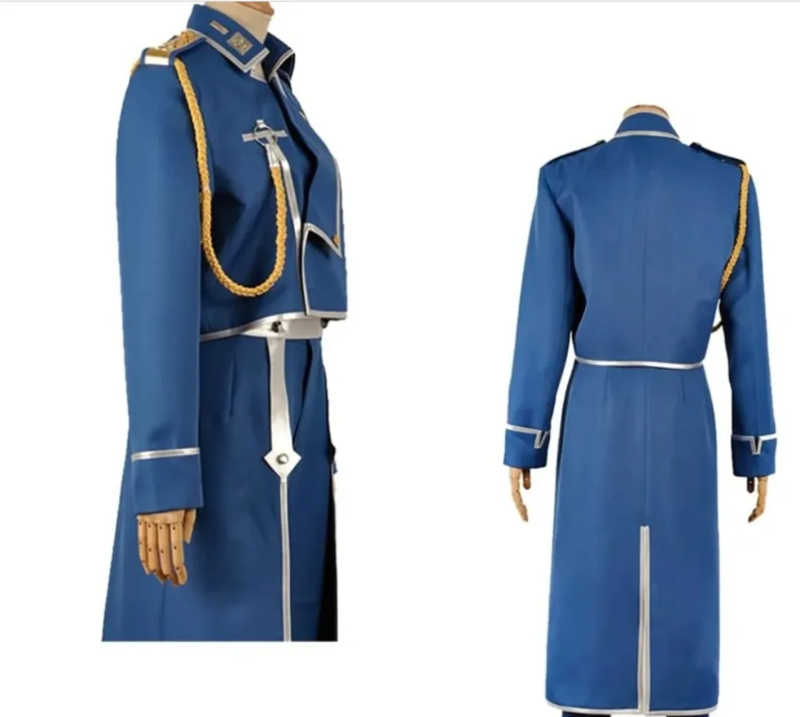 Fullmetal Alchemist Roy Mustang Cosplay Costume Military Uniform Full Set Halloween Men Outfit