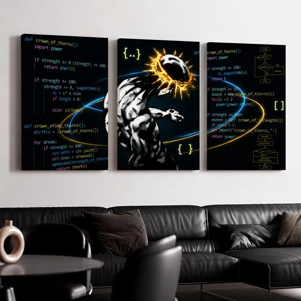 Thorns in the Code Framed Wall Painting Ready to Hang Canvas Poster Wall Art for Bedroom Living Room Hallway Home Decor Gift