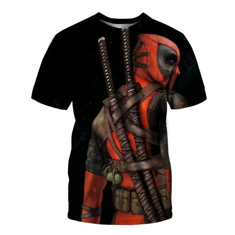 New Marvel Hero Deadpool Pattern Series Men\'s Fashion 3D Printed  Short sleeved T-shirt Loose Tops Tees O-Neck Casual Clothing