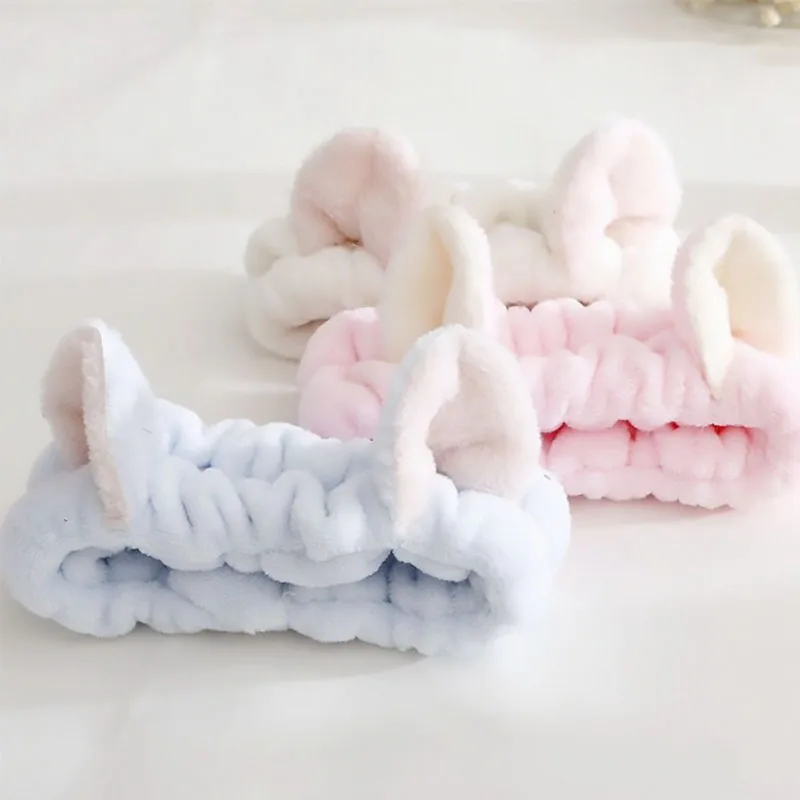 Bandeau chat corail en peluche bandeau bandeau lavage visage maquillage bandeau mignon doux cheveux arc bandeau pansement fille XLFD01