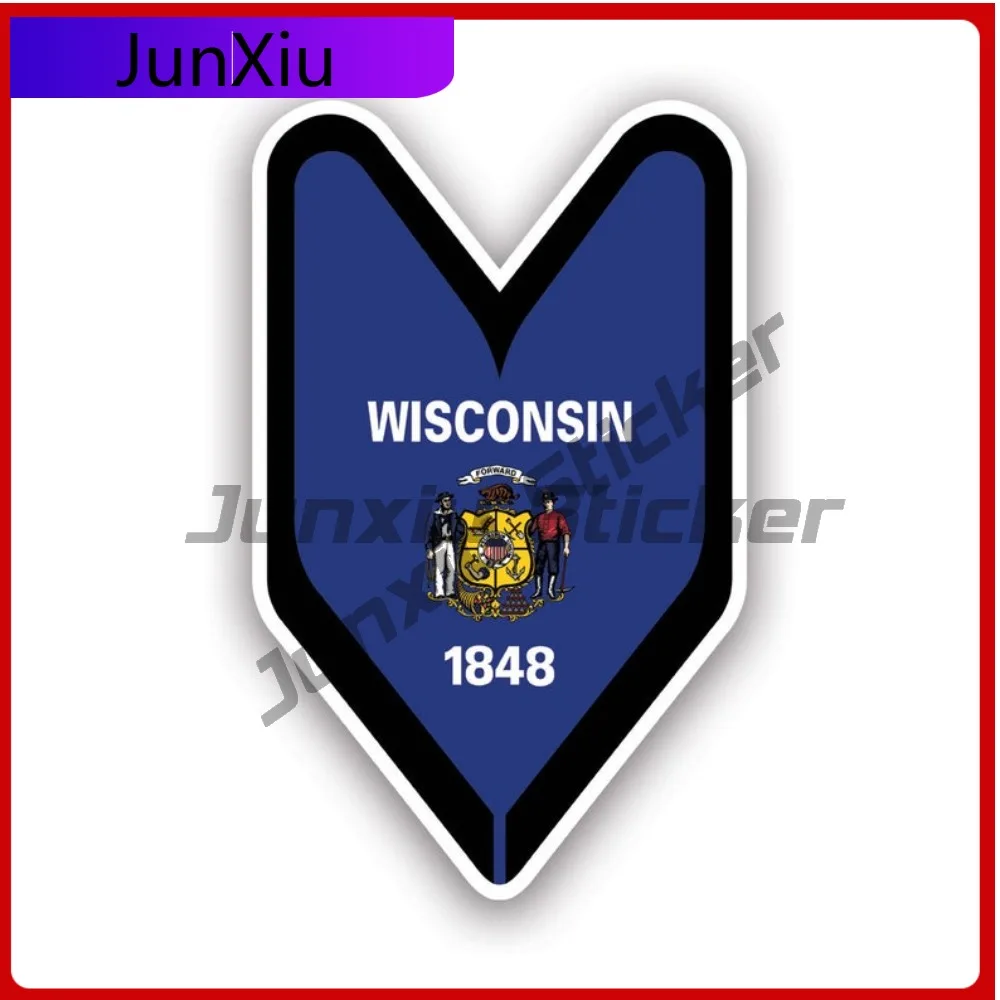 

Wisconsin Driver Badge Waterproof Fade Resistant Cool For Laptop Motorcycle Bumper Easy To Remove No Residue Decoration Racing