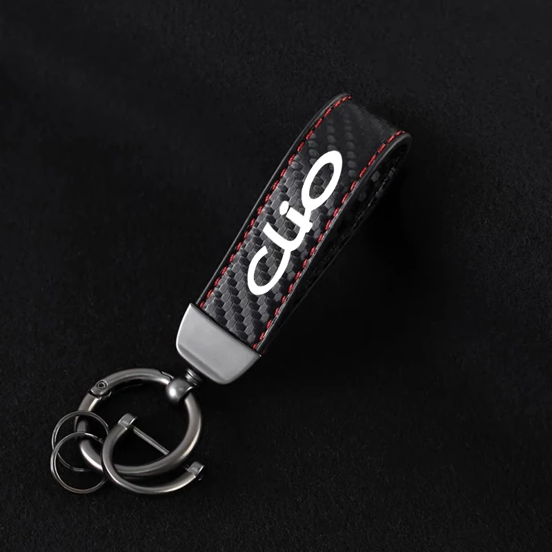 Carbon fiber Car LOGO Key Chain keychain For Renault Clio 2 3 4 5 6 MK2 MK3 MK4 Sport RS Megane 2 3 4 Zoe car Keyring Accessorie