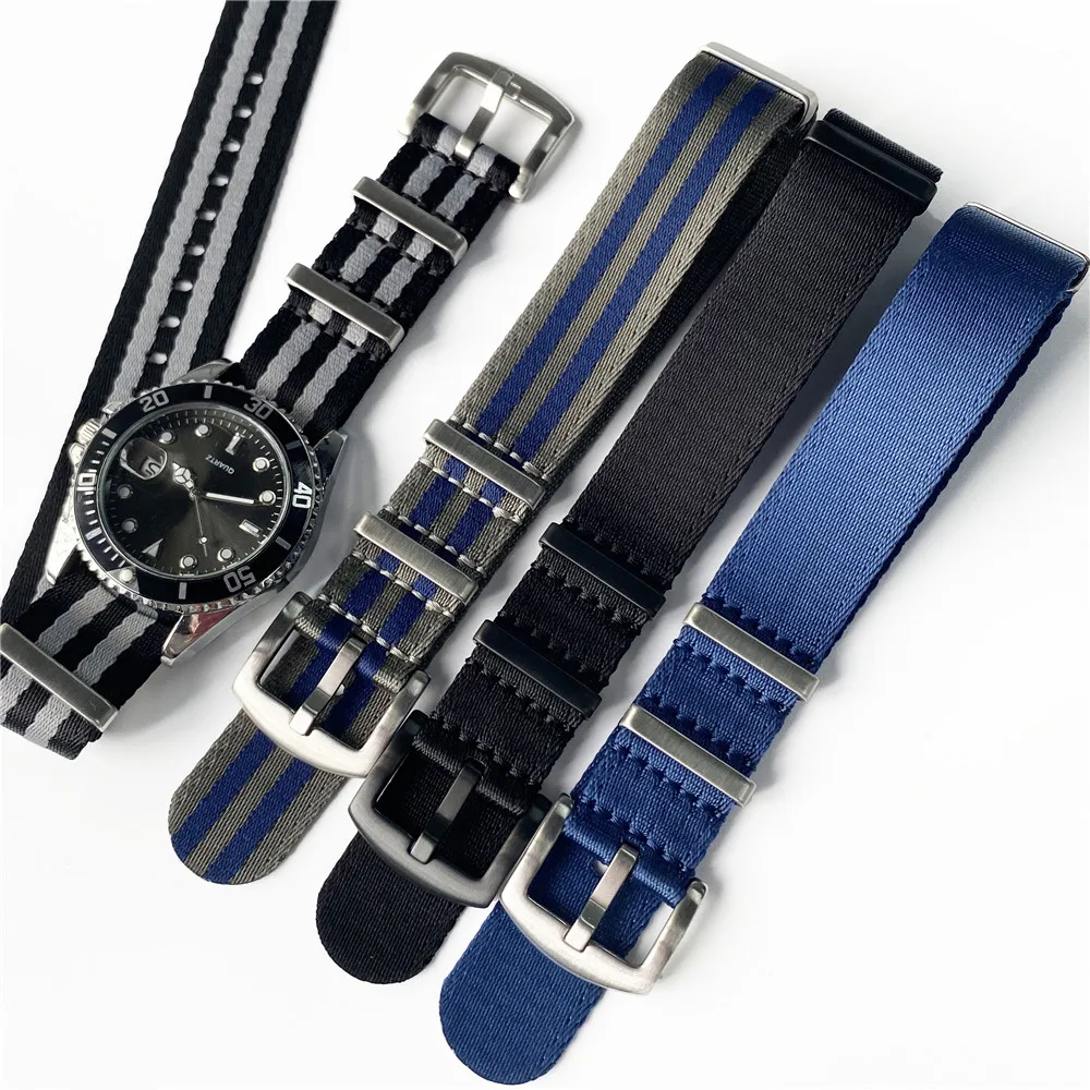 Nylon Canvas Strap 20mm 22mm Men Military Seatbelt Universal Sport Waterproof Bracelet Band Watch Accessories for Seiko Casio