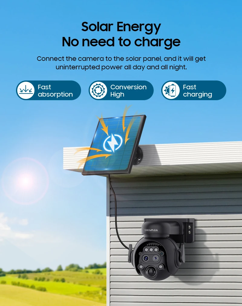 SHIWOJIA 4K 8MP 12X Zoom 4G Solar Security Cameras Wireless Outdoor 360° View Animal Monitoring Camouflage Color Battery PTZ Cam