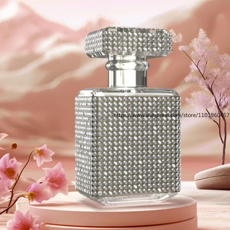 

Luxury Rhinestone Press Type Perfume Bottle 30ml Spray Jars Portable Travel Bottle Storage Organization Empty Bottle Reusable