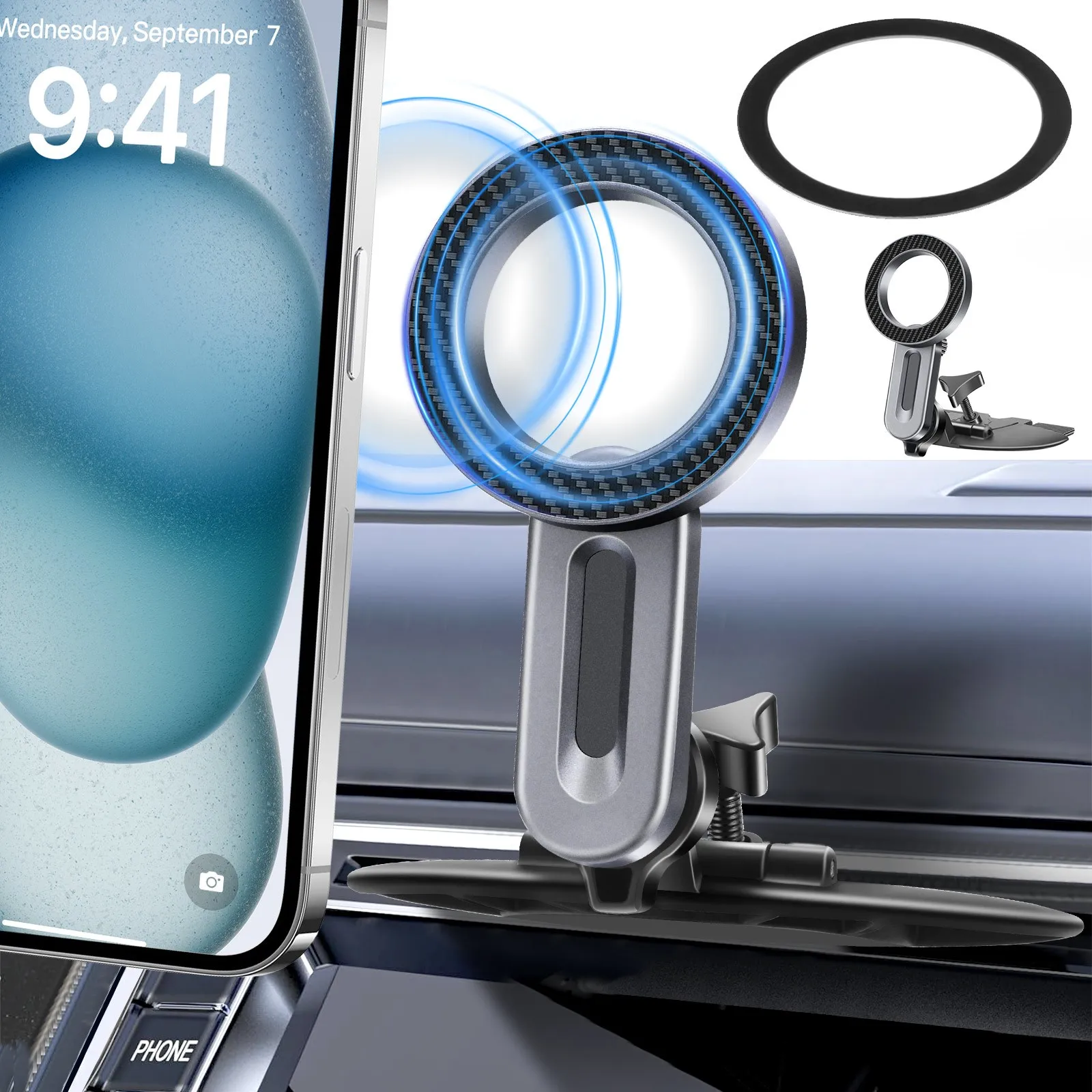 Magsafe CD Slot Phone Holder Car CD Player Mount 360° Rotate for iPhone Samsung