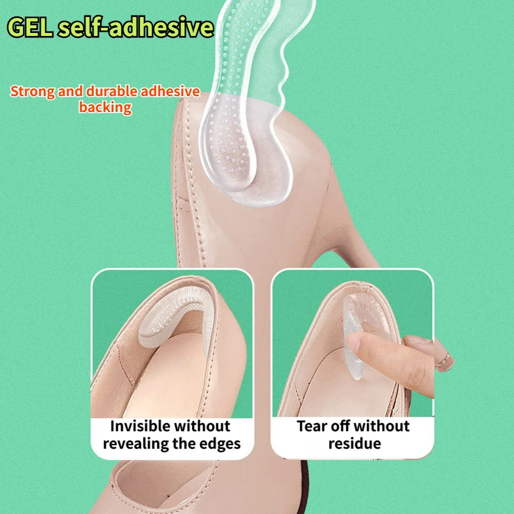 Silicone Heel Protectors Quality Womens Shoes Heel Cushion Foot Care Products Non Slip Shoe Pads for High Heels Shoe Insert