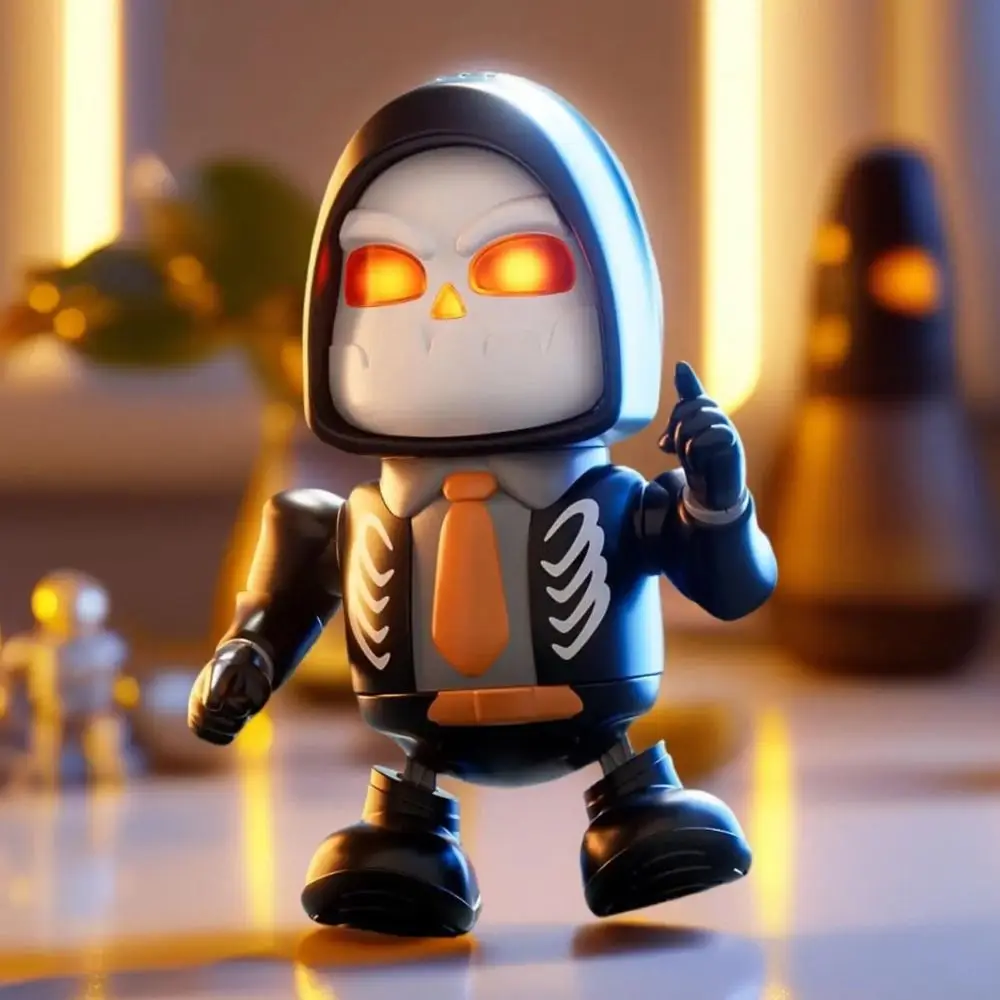 Plastic Halloween Dansend Robotspeelgoed met Geluidssimulatie 3D Skelet Dansspeelgoed Licht Ambachtelijk Decor