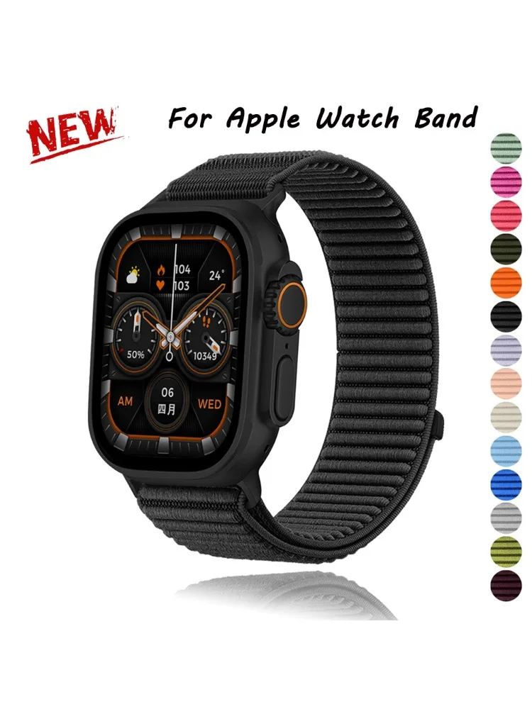 Voor Apple Horlogeband 11 10 42 46MM Gevlochten Armband voor iWatch 9 8 7 6 5 4 SE Ultra 3 2 49mm 46 45 44 42 41 40 38mm Nylon band - afbeelding 2