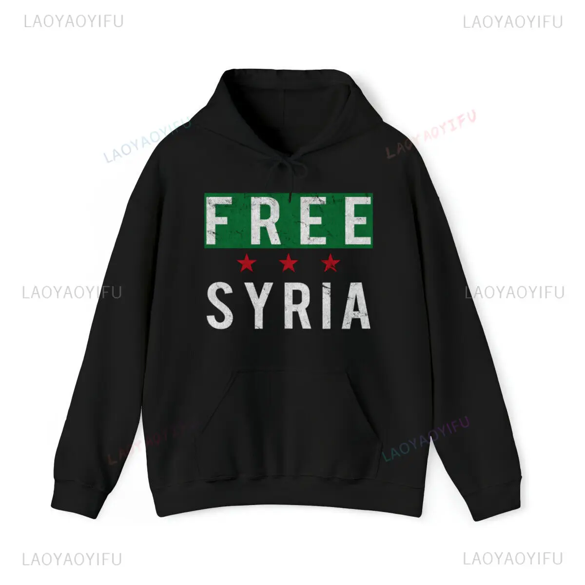 Syria Flag Arabic Graphic Hoodie Woman Man Autumn and Winter Warm Drop Shoulder Pullover Classic Outdoors Sweatshirt Hoody