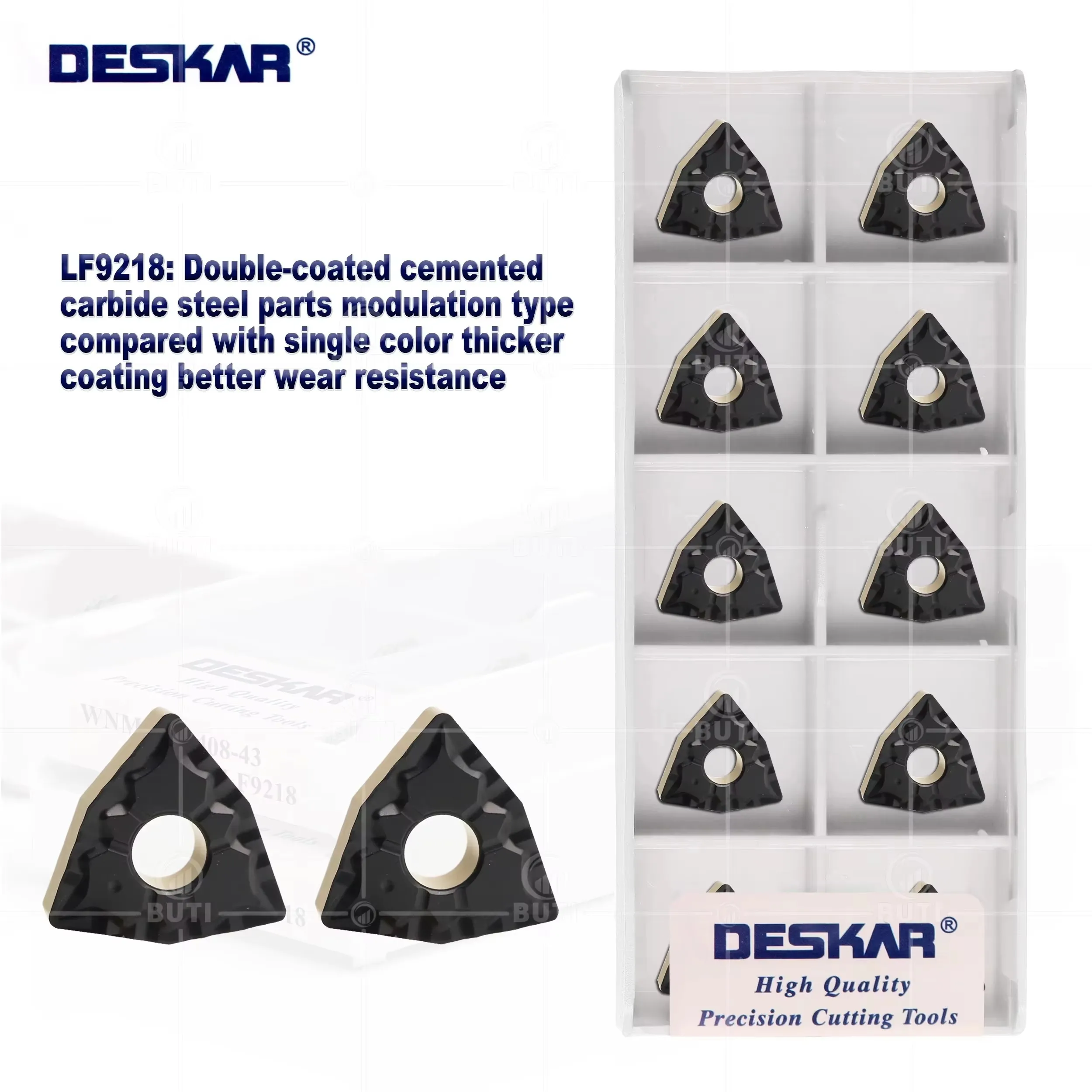 

DESKAR 100% Original WNMG080408-43 LF9218 Peach Shaped CNC Blade Turning Tool Processing Steel Parts Wear-resistant Cutting Tool