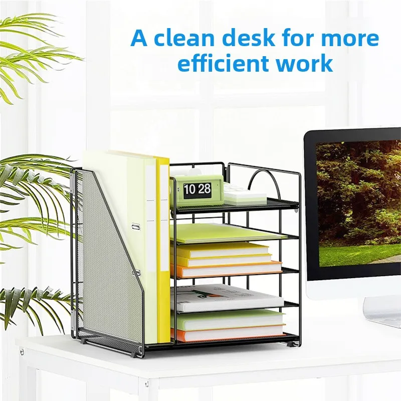 

Metal Office Desk File Organizer Iron Art Document Storage Ra Cross-Border Busin Desktop Document Management elf