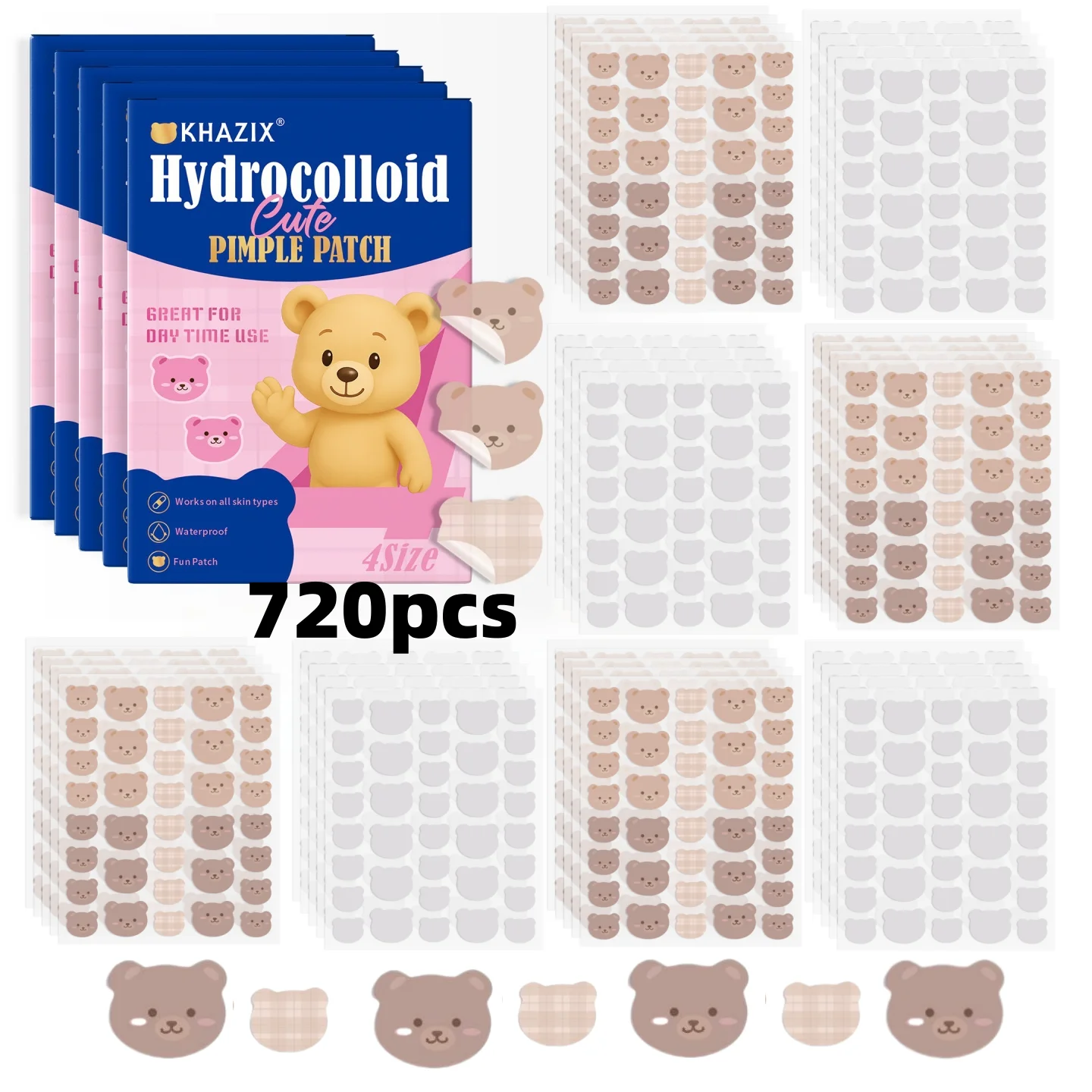 720 pieces of cartoon facial acne patches, concealer, acne patch and pimples patch, ultra-thin and breathable image 6