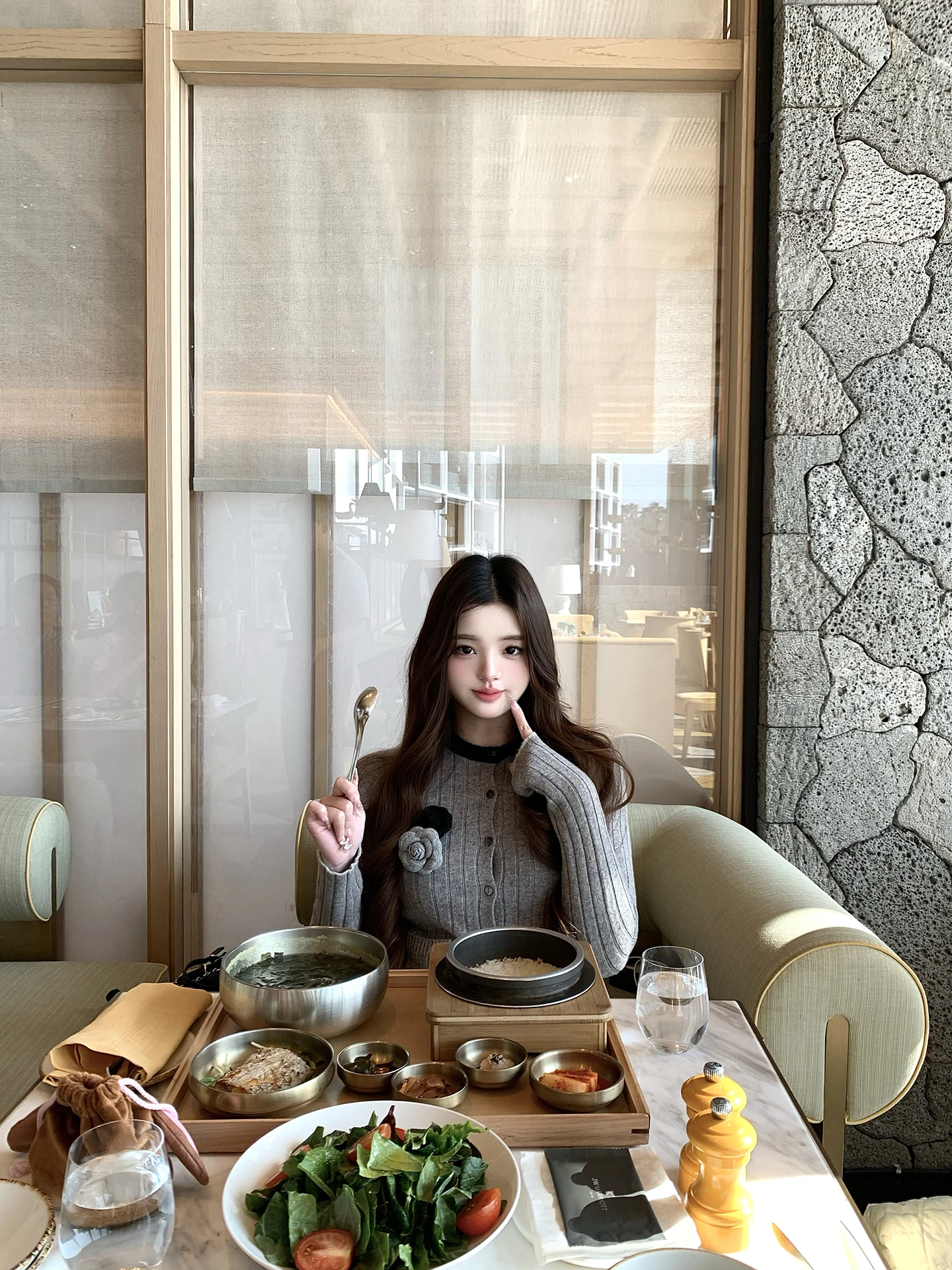 

Lily Rosemary British American Style Woolen Knitted Open Cardigan Two Colors Soft Fine Yarn Long Sleeve round Neck Spring Wear