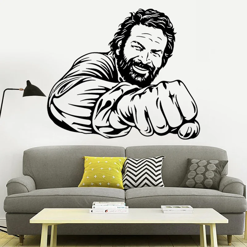 Sticker Mural Bud Spencer Famous Famous Italian Comedian Actor Portrait Vinyl Deco Humorous Wall Decortion A421