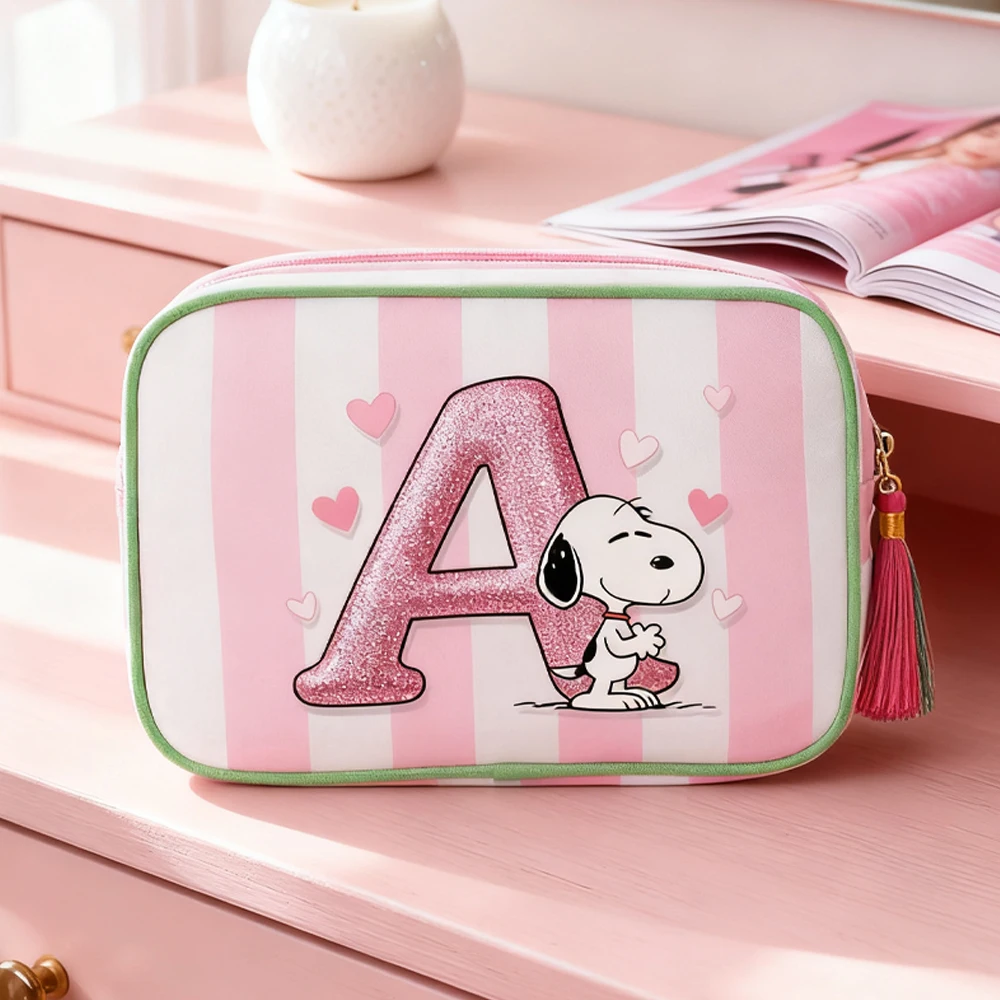 

Snoopy Makeup Bag Large Capacity Shopping Working Makeup Bag Cute Cartoon Anime Pattern Durable Storage Bag Friend Birthday Gift