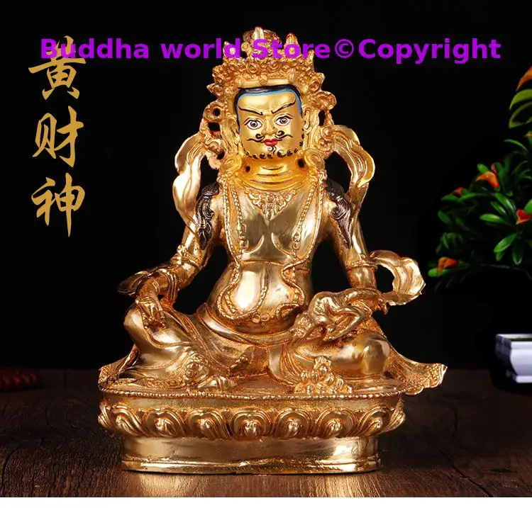 2025  Gilding Gold-Plated Yellow Jambhala Zambala Buddha Statue, Home Family Talisman # Buddhism, Special Offer, 20cm