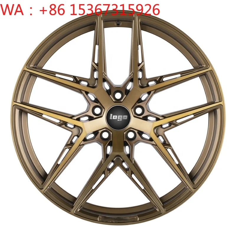 Two-Piece 5 Spoke Concave Design Forged Alloy Wheels 40mm ET Silver Finish Sport Coupe Modified Rims 1 Year Warranty