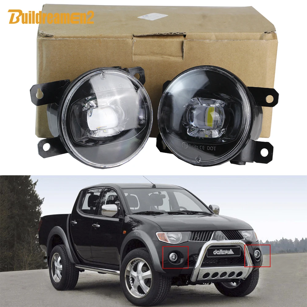 2 Pieces 30W H11 Car Front Bumper LED Lens Fog Light Assembly Strong Cooling For Mitsubishi L200 Strada Triton 2005-2019